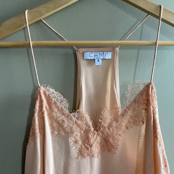 Cami NYC Racer Silk Charmeuse Camisole Peach Pink - Picture 2 of 3